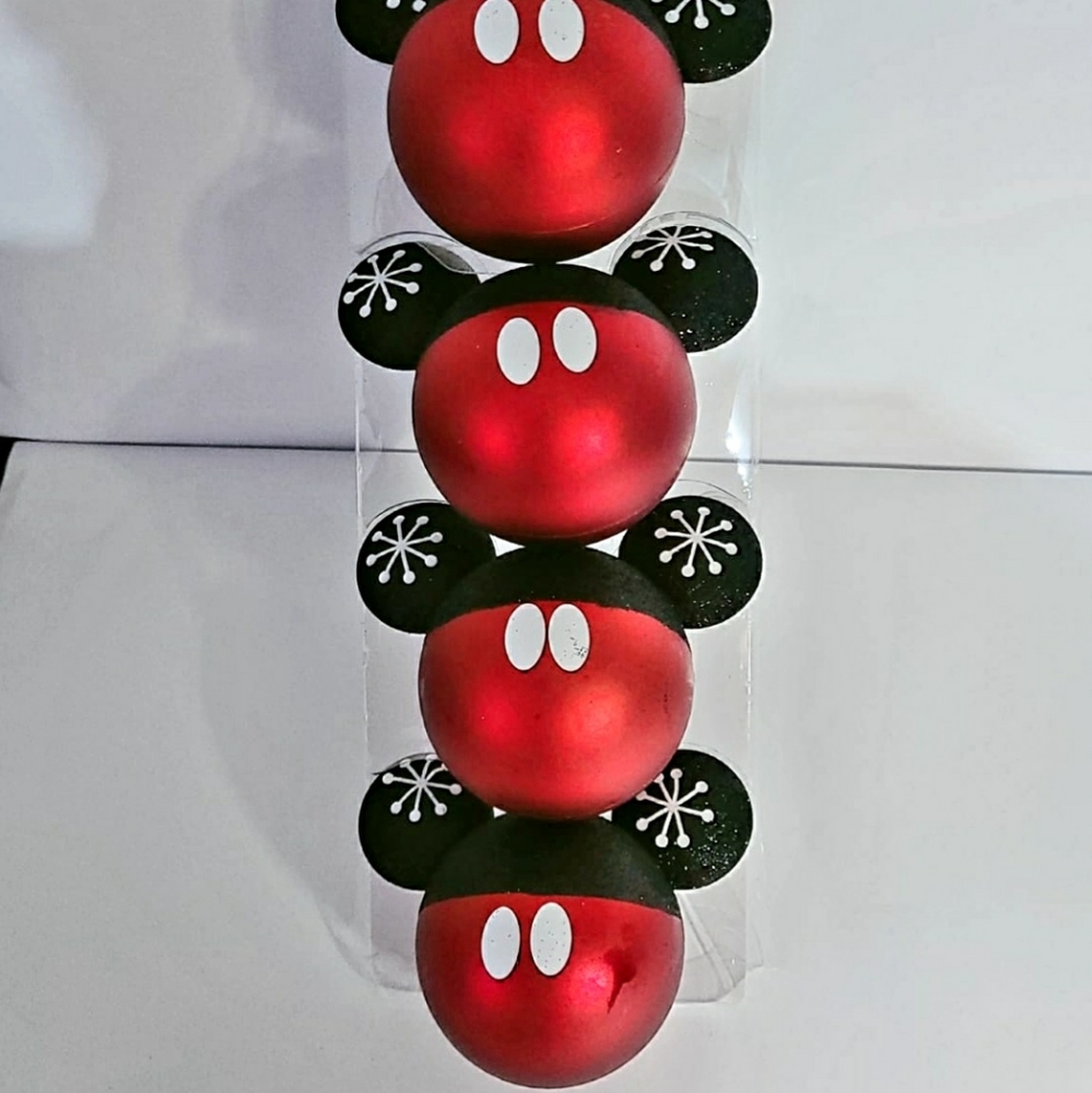 Disney Mickey Mouse Christmas Ornaments 4pz